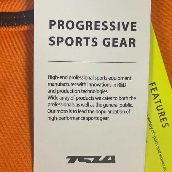 TSLA Mens M‎ Athletic T shirt Stretch UPF50+ Orange Mock Neck NWT - Picture 7 of 13